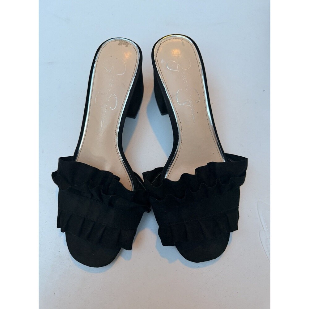 Jessica Simpson Women’s Black Heel  Dress Shoes Ruffles Girly Feminine Size 8.5